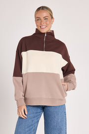 Varsity Sweater - Chocolate Mocha Stripe