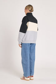 Varsity Logo Sweater - Black Grey Stripe