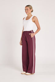 Noah Wide Pant - Plum Pink Stripe