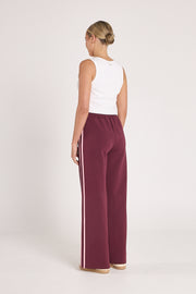 Noah Wide Pant - Plum Pink Stripe