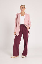 Noah Wide Pant - Plum Pink Stripe