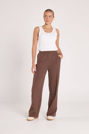 Noah Wide Pant - Chocolate Blue Stripe