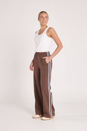 Noah Wide Pant - Chocolate Blue Stripe