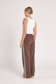 Noah Wide Pant - Chocolate Blue Stripe