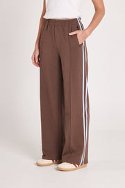 Noah Wide Pant - Chocolate Blue Stripe