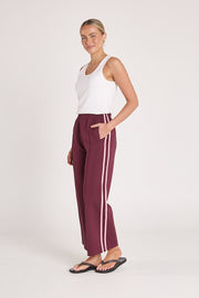Noah Cropped Pant - Plum Pink Stripe