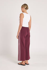 Noah Cropped Pant - Plum Pink Stripe