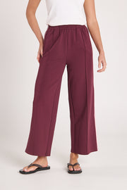 Noah Cropped Pant - Plum Pink Stripe