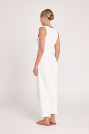 PRE-ORDER Lola Cropped Barrel Jean - White