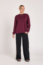Carter Long Sleeve Tee - Burgundy