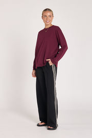 Carter Long Sleeve Tee - Burgundy