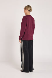 Carter Long Sleeve Tee - Burgundy