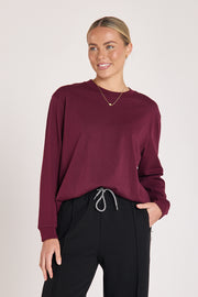 Carter Long Sleeve Tee - Burgundy