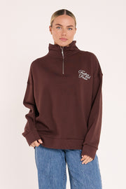 Feather Logo Sweater - Chocolate