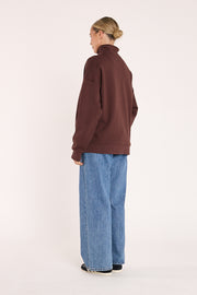 Feather Logo Sweater - Chocolate