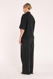 Arlo Cropped Shirt - Black