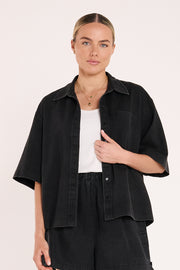Arlo Cropped Shirt - Black