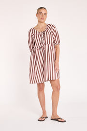 Sophia Dress - Cocoa Stripe