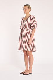 Sophia Dress - Cocoa Stripe