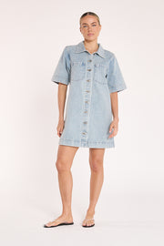 Grace Denim Dress - Capri Blue