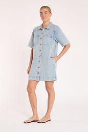 Grace Denim Dress - Capri Blue