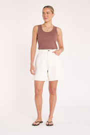 Grace Denim Short - Cream