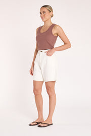 Grace Denim Short - Cream