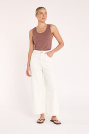 Cassie Cropped Leg Jean - Cream