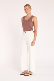 Cassie Cropped Leg Jean - Cream