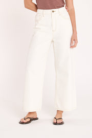 Cassie Cropped Leg Jean - Cream