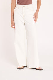 Cassie Wide Leg Jean - Cream