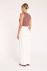 Cassie Wide Leg Jean - Cream