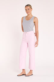 Cassie Cropped Leg Jean - Pink