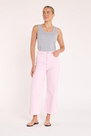 Cassie Cropped Leg Jean - Pink