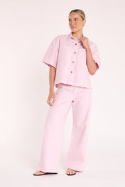 Cassie Wide Leg Jean - Pink