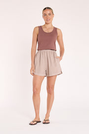 Arlo Denim Short - Mocha
