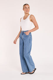 Stevie Wide Leg Jean - Deep Blue