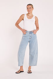 PRE-ORDER Lola Cropped Barrel Jean - Summer Blue