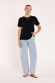 Jasper Knitted Tee - Black