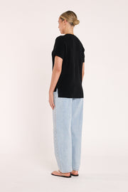 Jasper Knitted Tee - Black