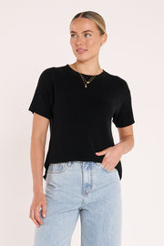 Jasper Knitted Tee - Black