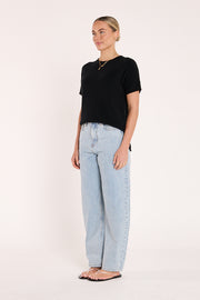 Jasper Knitted Tee - Black