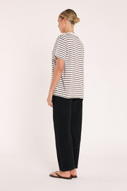 Carter Tee - White Chocolate Stripe