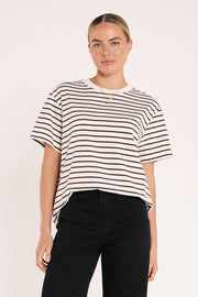 Carter Tee - White Chocolate Stripe