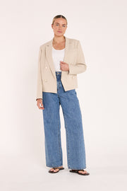 Hayley Cropped Blazer - Beige