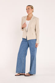 Hayley Cropped Blazer - Beige