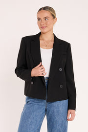 Hayley Cropped Blazer - Black