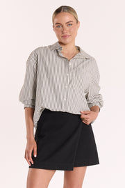 Emily Shirt - Coal Stripe