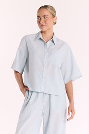 Georgia Shirt - Airy Blue Pinstripe