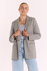 Rhodes Blazer - Black Herringbone